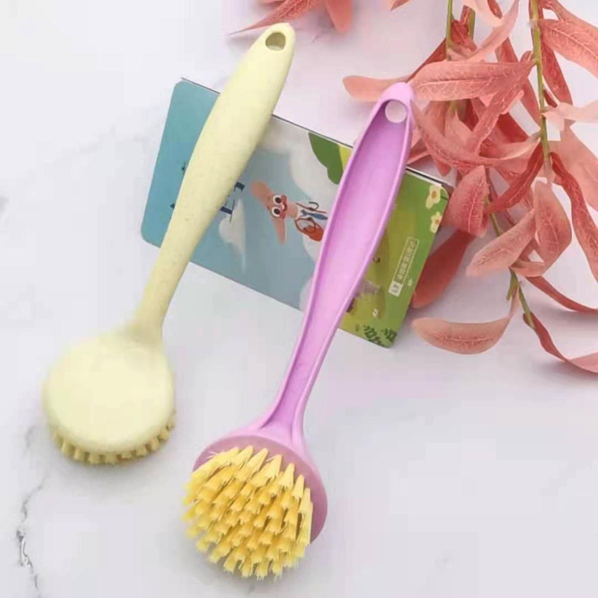 【HOT】 1 Pot Brush Dishwashing Brush Oil Free Long Handle Cleaning Brush Kitchen Dishwashing Pots And Pans Brush Kitchen Cleaning Brush