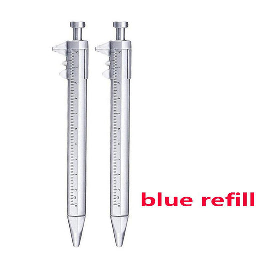 0-100mm Plastic Multifunction ink Pen Vernier  Roller Ballint ScaleRuler Measuring Writing Instent Sonery