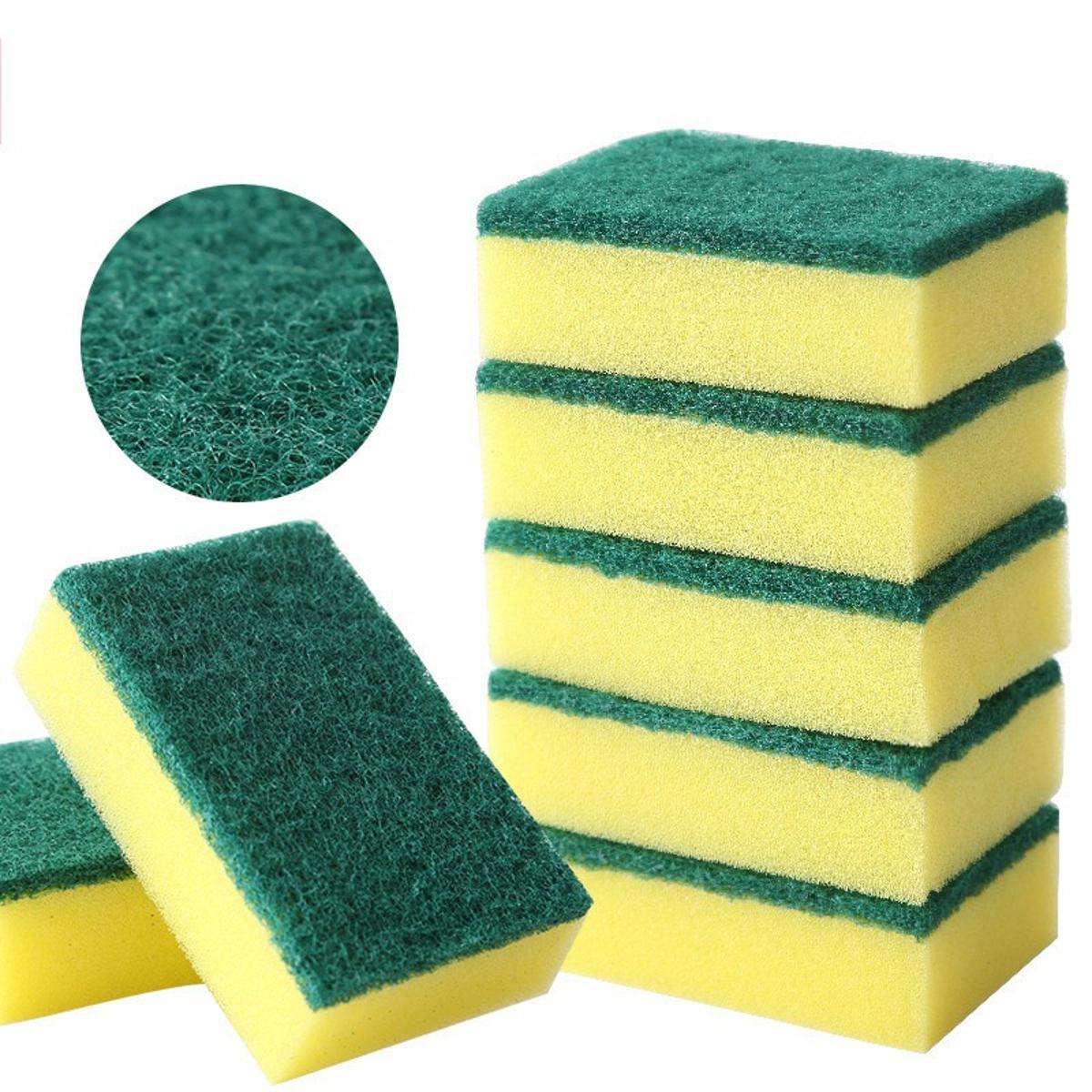 【HOT】 1Pc Decontamination High Density Sponge Kitchen Cleaning Tools Washing Towels Sponge Scouring Pad Microfiber Dish Cleaning Cloth