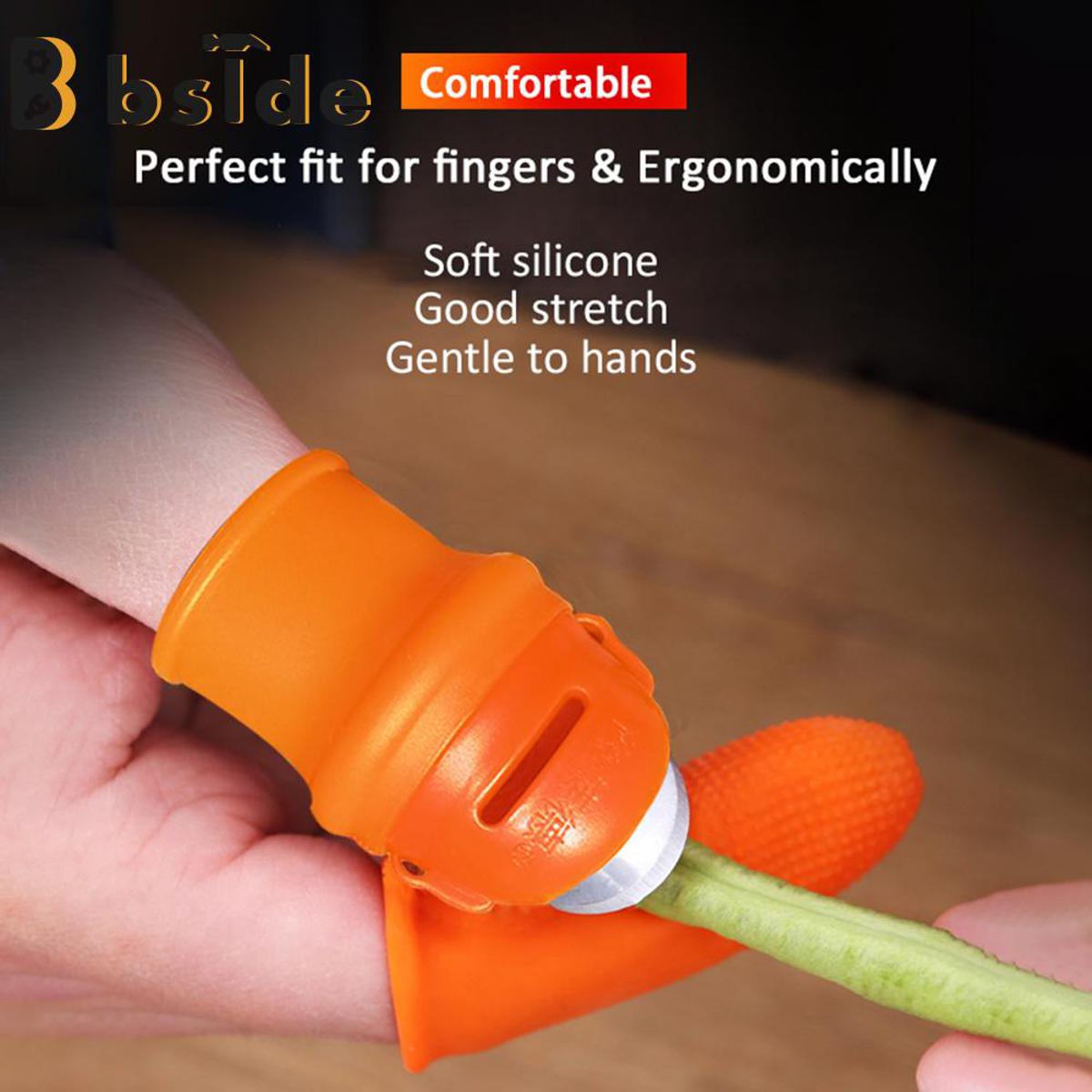 【Footprint】 [Bside Tool Store] Finger Protector Metal Fingernail Vegetable Harvesting Plant Blade Cutting Rings Garden Gloves