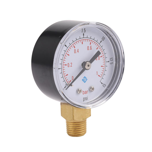 0~1bar 50mm Water Pressure Gauge Meter 1/4 inch NPT Thread Manometer TS-50-15psi