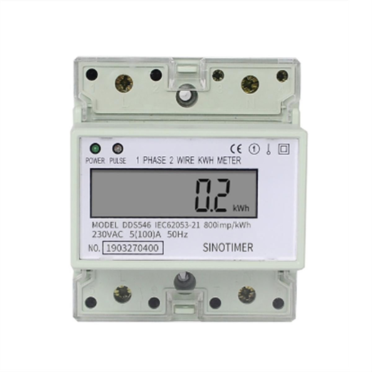 1 PCS Electric Single Phase Two Wire Energy Meter KWh Counter AC 220V Consumption Analog Electricity Wattmeter (B)