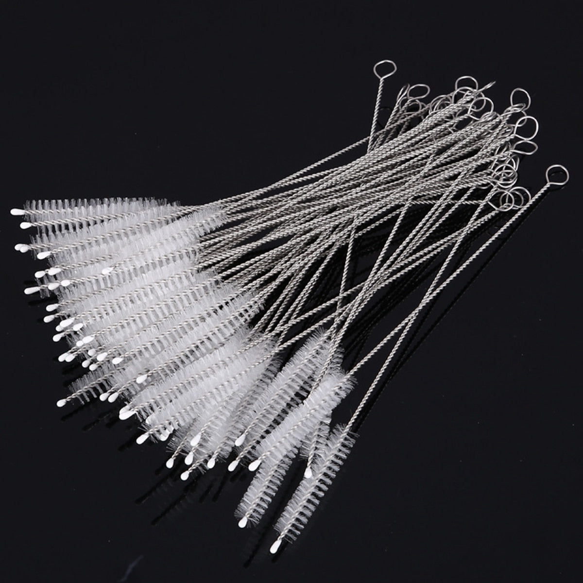 【HOT】 10Pcs Drinking Straw Cleaning Brush Kit Straw Tube Pipe Cleaner Nylon Stainless Steel Long Handle Cleaning Brushes For Straws