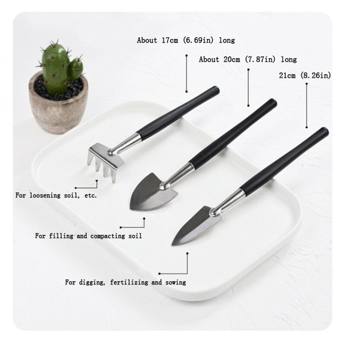 【HOT】 EW Household Succulent Planting Gardening Loose Soil Tool Mini Stainless Steel Three-Piece Set Potted Plant Flower Shovel