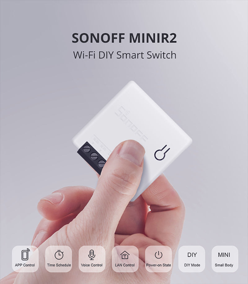 【ready stock】SONOFF MINI R2 dual control WIFI smart switch DIY Smart panel small modification white