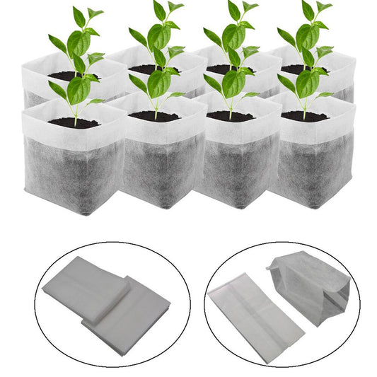 【HOT】 50-100PCS Garden Seeding Bags Nursery Plant Grow Bags Biodegradable Seeds Nursery Bag Fabric Planting Pocket Patio Flower Pot