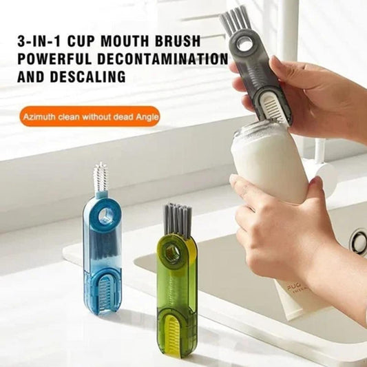 【HOT】 Cup Brush Cup Cleaning Brush Multi-Functional Triple Cup Long Silicone Brush Gap Brush Household Soft Bristle Cleaning Brush Lid