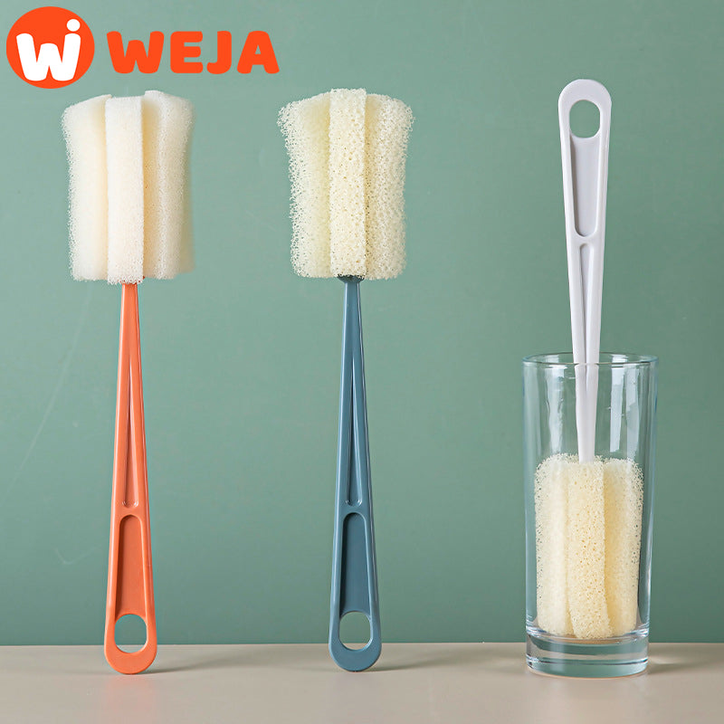 【WEJA】Sponge Cup brush with long handle and no dead angle Sponge Brush Cup cleaning brush to remove tea stains brush detachable cup brush