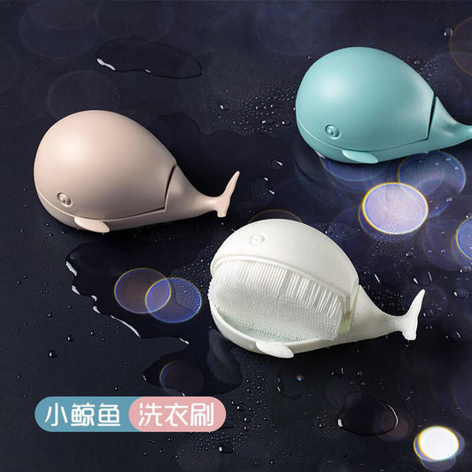 【Footprint】 Little Whale Laundry Brush Toe Cleaning Brush Handle Grip Nail Brush Cleaning Clothes Shoes Foot Scrubber Brushes