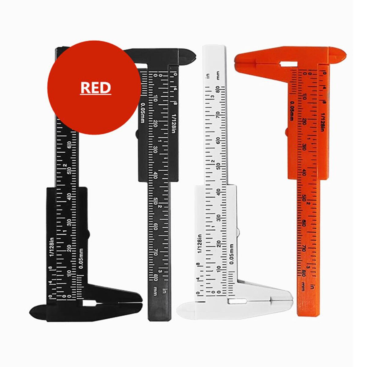 0-80mm Vernier Caliper Mini Plastic Sliding Double Scale Vernier Caliper Depth Diameter Measure Tool Measuring Ruler Micrometer