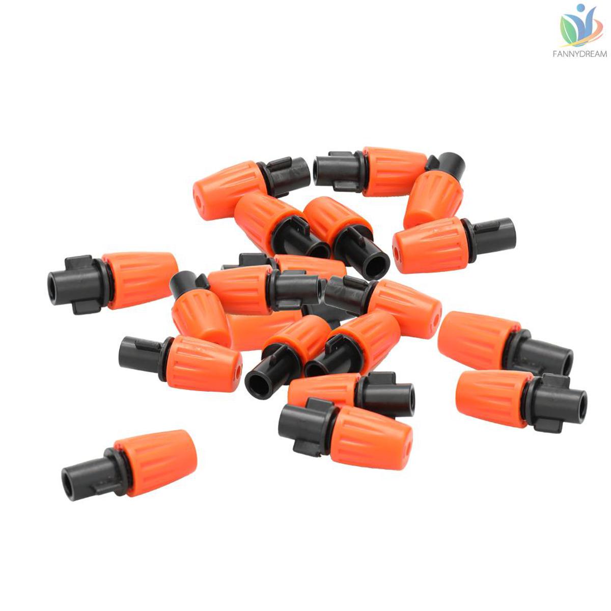 #Fany 30pcs Small Size Plastic Adjustable Sprayer Nozzles Garden Water Cooling Spray Sprinkler Nozzle Drip Irrigation Pipe Equipment with Hose Connector