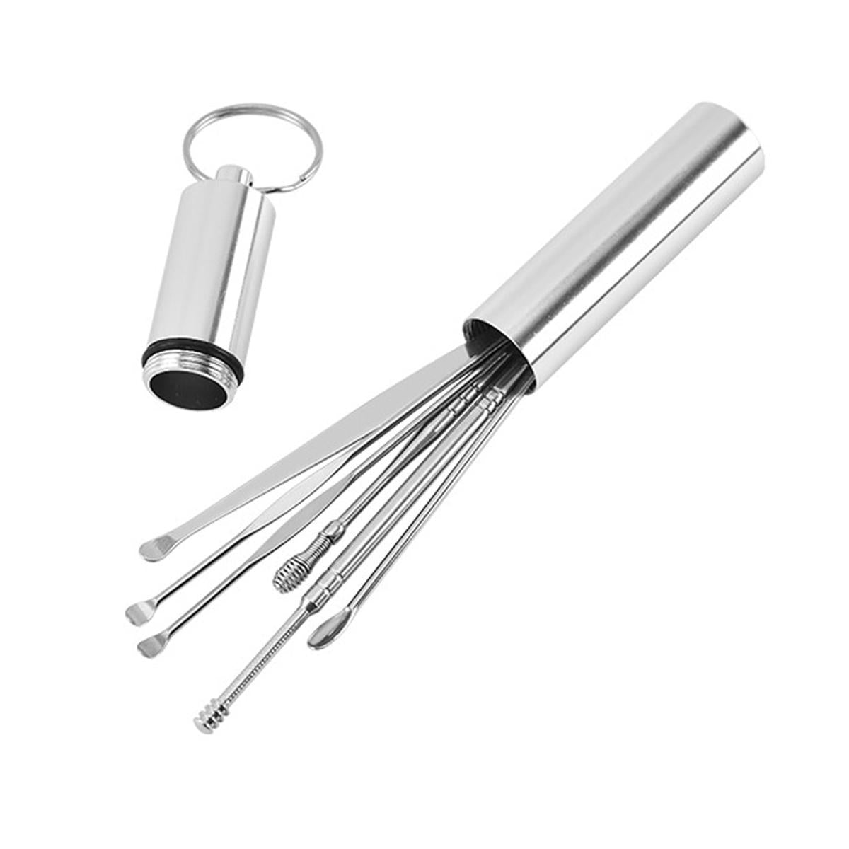 【HOT】 6PCS Stainless Steel Earpick Ear Cleaner Spoon Ear Care Cleaning Tool Earwax Removal Kit Ear Pick Vax Remover Cleanser Health