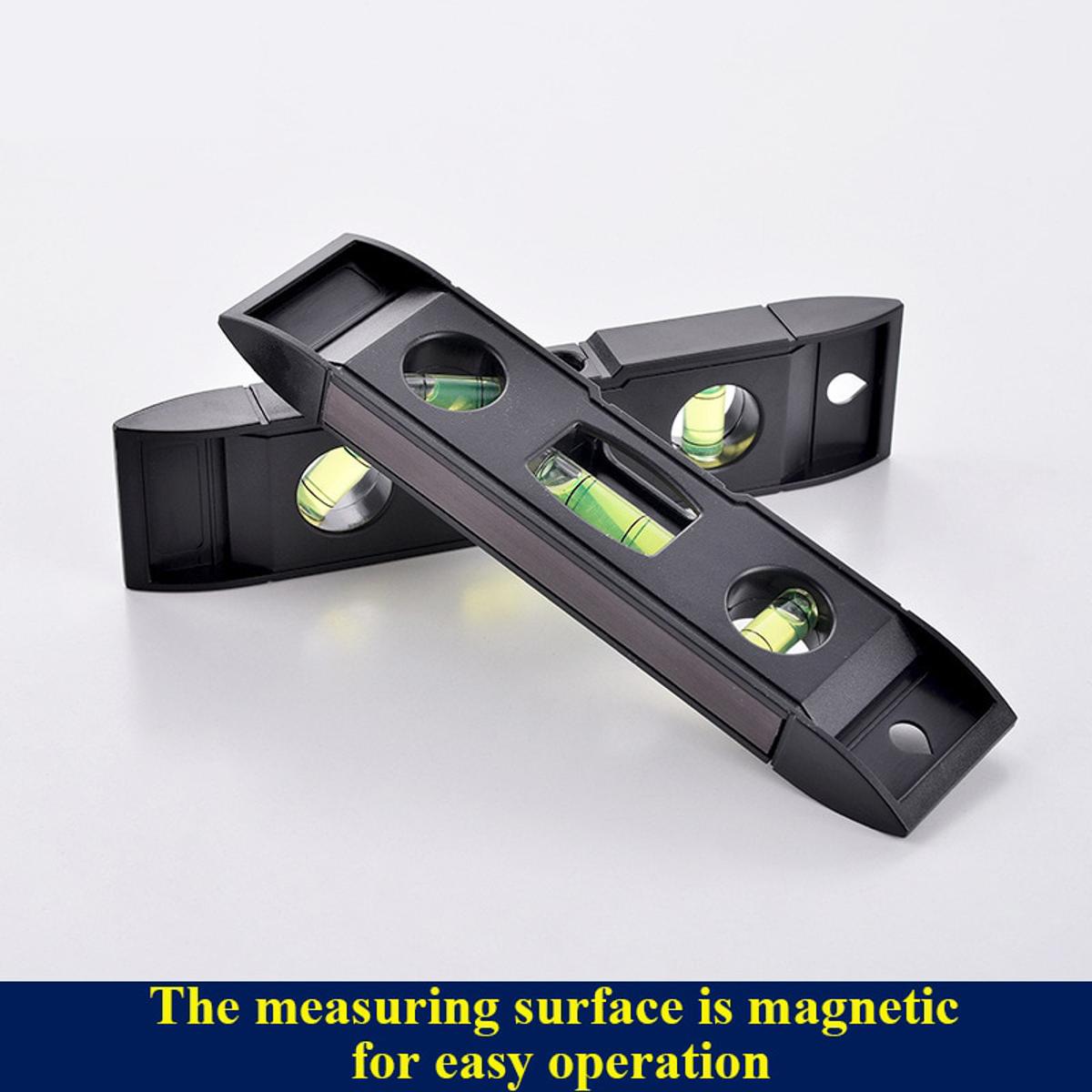 【HOT】 Horizontal Ruler 3 Bubble Spirit Level Magnetic ABS Shell Mini Pocket Portable Spirit Level Tool Measure Tool Machinery Leveller