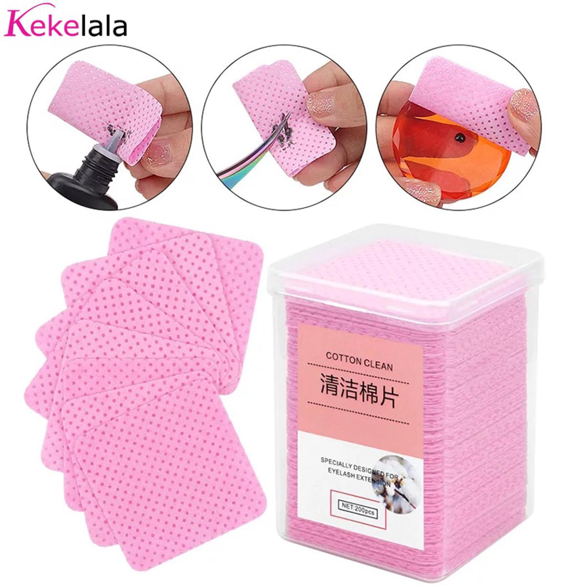 【HOT】 200Pcs Lint-Free Cotton Paper Eyelash Extension Glue Remover Anti-Clogging Wiper Wipe Glue Bottle Mouth Clean Pads Makeup Tools