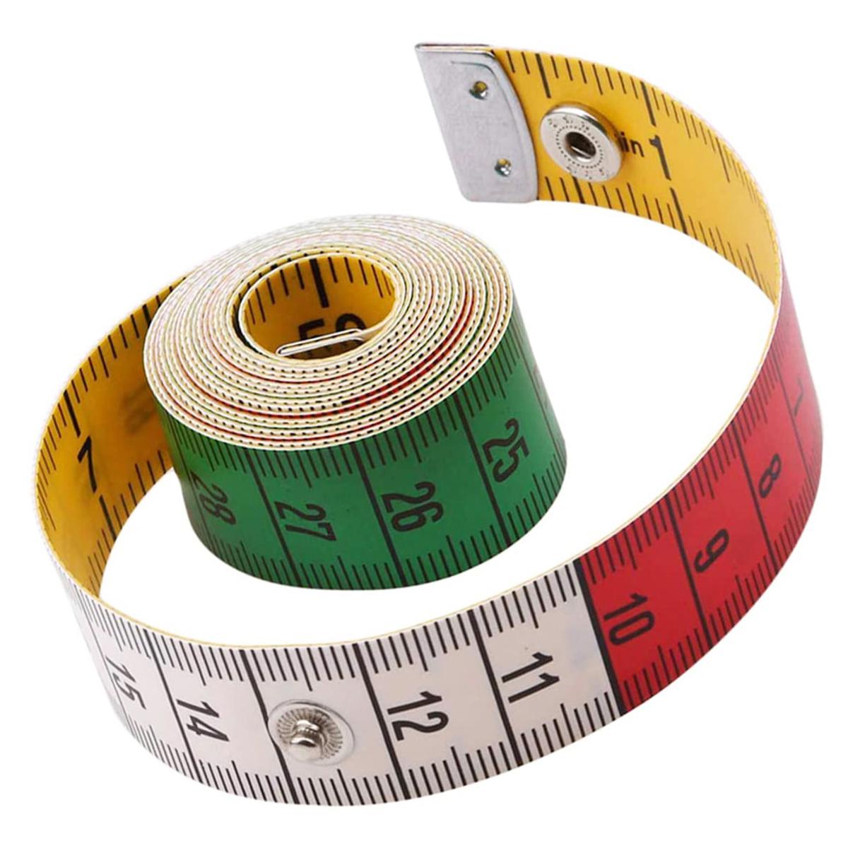 【HOT】 150Cm/60In Germany Soft Tape Measure With Snap Fasteners Pocket Measuring Tape For Sewing Tailor Cloth Body Measurement