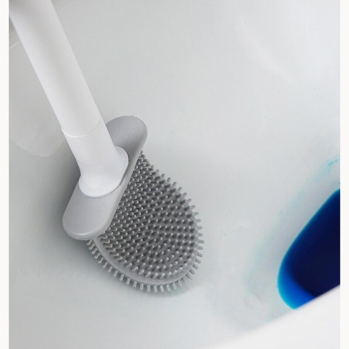 【HOT】 Soft Rubber Toilet Brush Seam Without Dead Angle Cleaning Brush Detachable Handle Save Space Wall-Mounted Brush