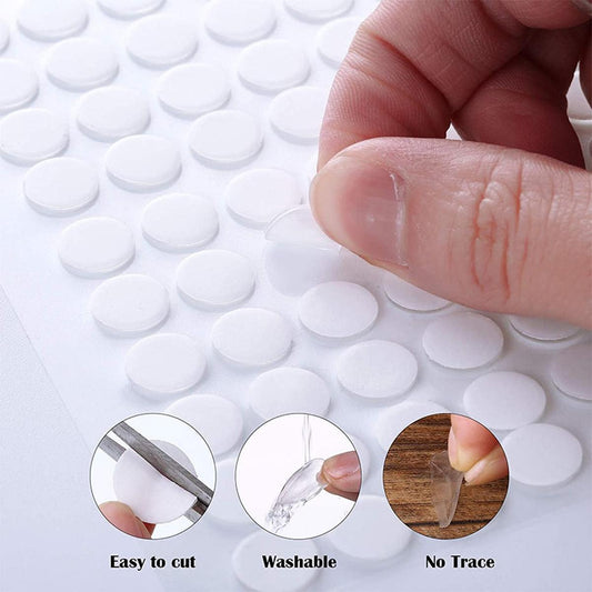 【HOT】 100Pcs Nano Gel Mat Transparent Tape Round Traceless Removable Sticky Double-Sided Adhesive Tape For DIY Craft Poster Hand Decor