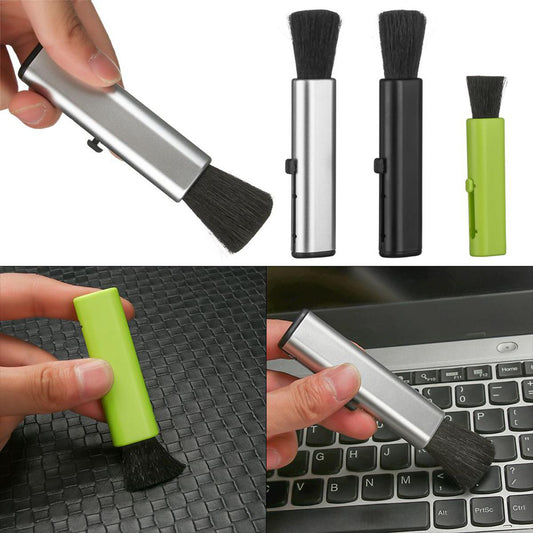 【FUN LIVE】 1Pc Soft Wool Auto Kit Black/Silver Adjustable Household Dust Cleaner Air Outlet Cleaning Tools Vent Brush Computer Cleaning Brush