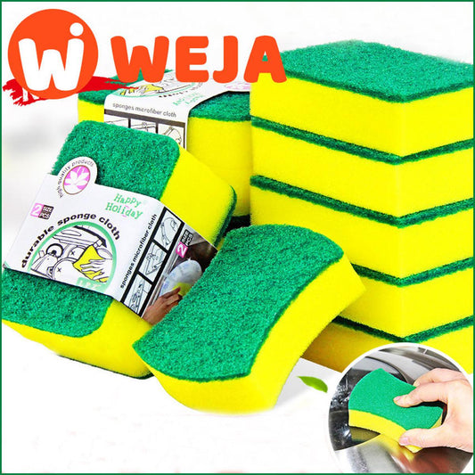 【WEJA】20Pcs High Density Sponge Kitchen Cleaning Tools Washing Towels Wiping Rags Sponge Scouring Pad Microfiber Dish Cleaning Cloth