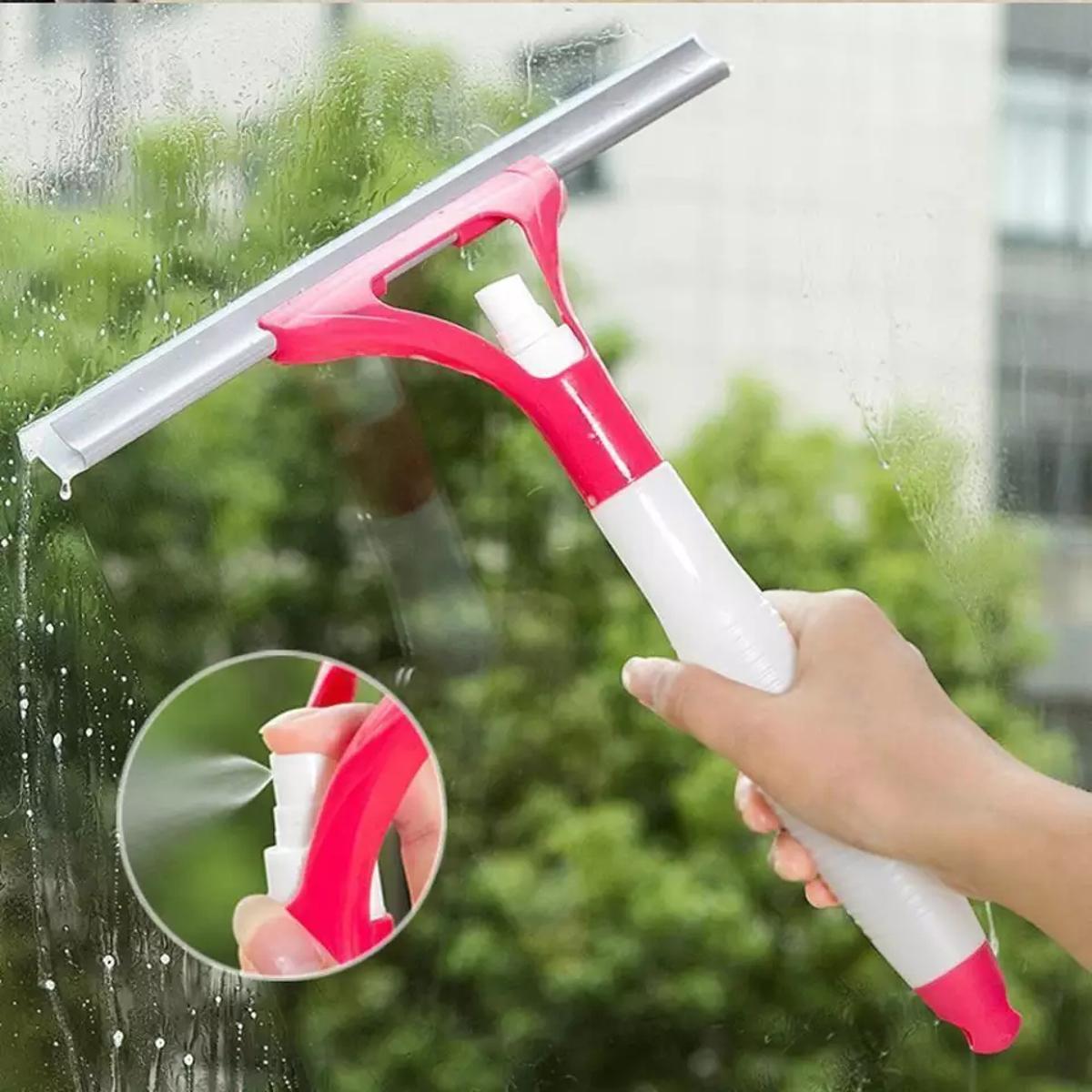 【HOT】 JYL Multifunctional Double Side Glass Cleaning Brush With Spray Bottle Window Mirror Cleaning Household Long Handle Cleaner Squeegee