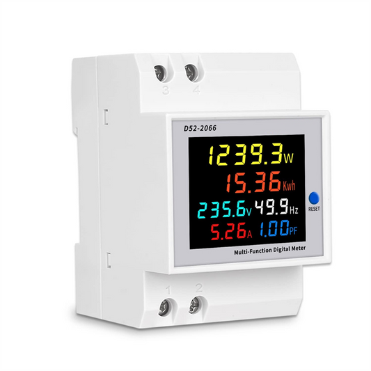 1 Piece Digital Single Phase AC 40-300V 100A Din Rail 6 in 1 Voltmeter (Built-in CT)