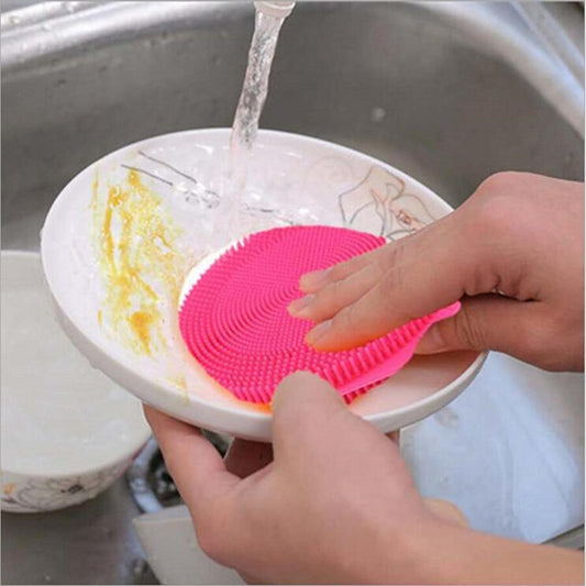 【HOT】 Multifunction Silicone Dish Bowl Magicial Cleaning Brush Scouring Pad Pot Pan Wash Brushes Easy To Clean Kitchen Cleaner Tools