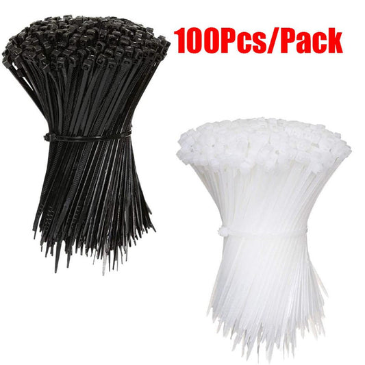 【Footprint】 Nylon Cable Tie Strap / Ziptie 100Pcs/Pack (Inch=4,6,8,10,12) (Mm=100,150,200,250,300)