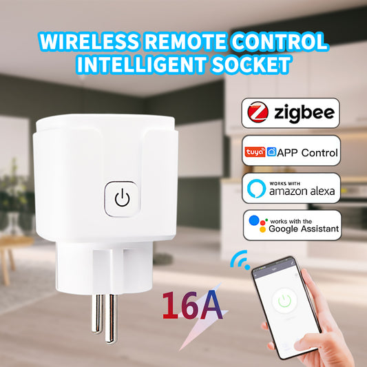 【ready stock】 Tuya ZigBee Smart Plug EU 16A 110-250V Timer Socket Smart Home Wireless Plug Compatible Alexa Google Home Assistant