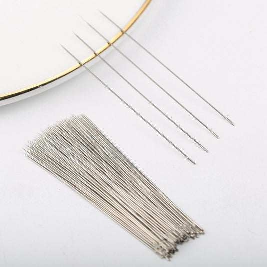 0.45*55mm Beaded Needle DIY Small Hole Slim Needle Ring Threading Tool Beaded Hand Sewing Needle Jewelry Accessories