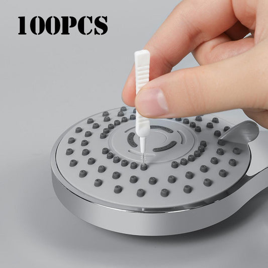 【HOT】 50/100Pcs Shower Head Cleaning Brush White Small Brush Pore Gap Clean Anti-Clogging Nylon For Kitchen Toilet Phone Hole