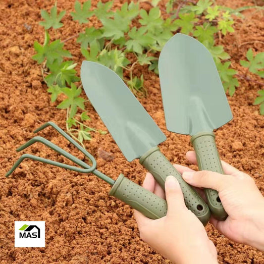 【Footprint】 MAS GOODS 3Pcs Gardening Tool Set Includes Small Shovel/Rake/Trowel