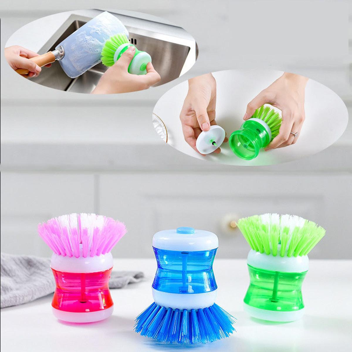 【HOT】 1Pcs Kitchen Brush Wash Pot Brush Cleaning Brush Washing Utensils Pot Dish Brush With Washing Up Liquid Household Cleaning