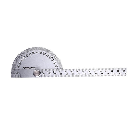 0-180 Degrees Simple Angle Ruler Round Head Rotary Stainless Steel Protractor