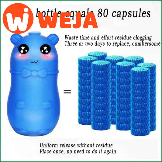 【WEJA】Blue Bubble Bear Toilet Cleaner Scent Deodorant Toilet Cleaner Bathroom Accessories Bathroom Deodorant