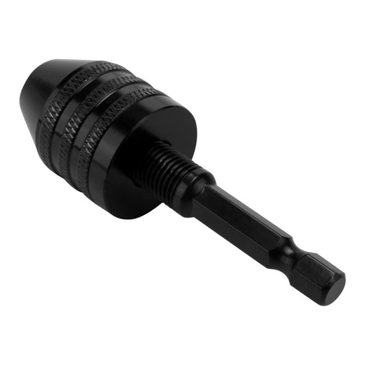 0.3-8mm 1/4 inch Keyless Drill Chuck Hex Shank Drill Adapter Black