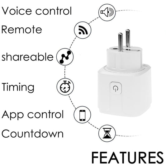 【ready stock】Smart WiFi Plug Adaptor 16A Power Monitor Socket Outlet Tuya/smart life APP Remote Control Work Mobile phone remote control timing socket