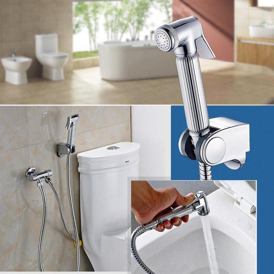 【Free Shipping + Flash Deal 】Hand-Held Bath/Toilet Shower Head Nozzle Holder Bidet Spray Silver NEW