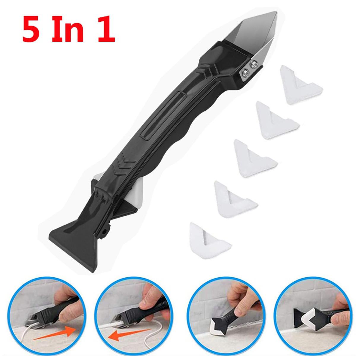 【HOT】 5 In1 Silicone Remover Sealant Smooth Scraper Caulk Finisher Grout Kit Tools Floor Mould Removal Hand Tools Set Accessories 2022