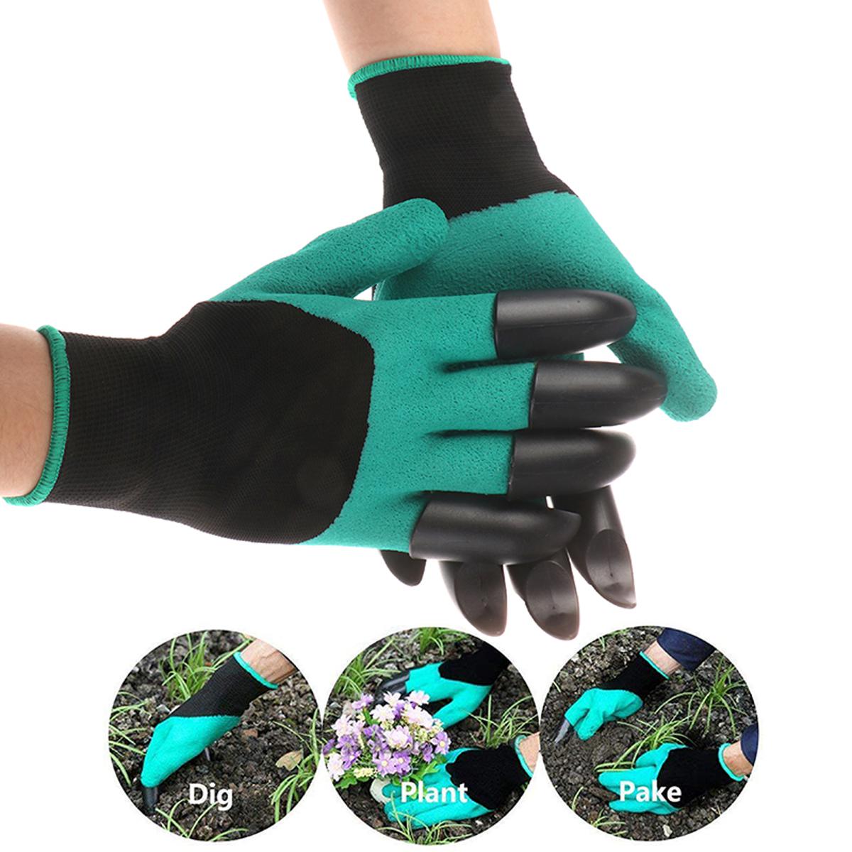 1 Pair Garden Gloves with Claws Waterproof for Digging, Pruning & Planting Podazz