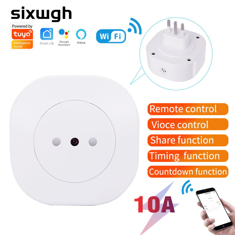 【ready stock】DXY 100-250V 16A/10A TUYA WiFi Smart Socket Smart Timer Switch Plug Voice Control Phone Remote Control Timing Smart Switch Work With Alexa Google Home