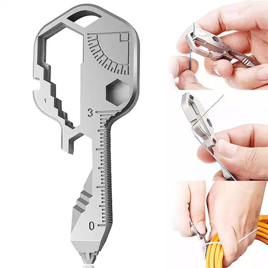 【HOT】 24 In 1 Stainless Steel Multifunction Mini Key Chain Outdoor Portable Tools Creative Bottle Opener Wrench For Gifts Wholesale