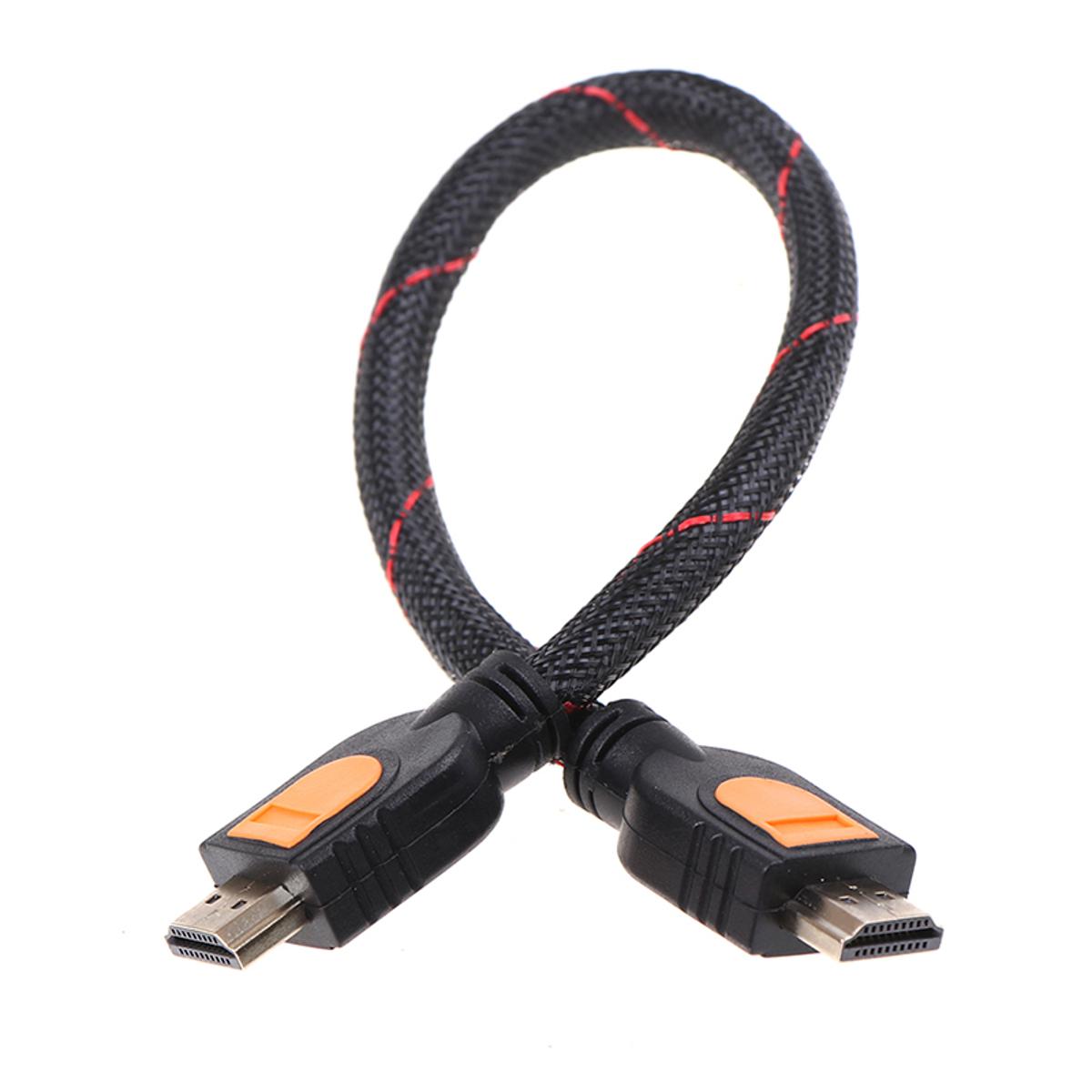 1 Foot short HDMI Cable for HD TV 3D 1080p One Feet HDMI 1.4 braided gold