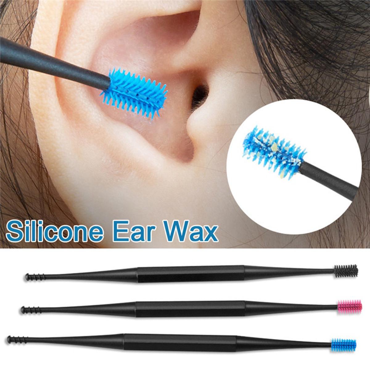 【HOT】 Soft Silicone Ear Pick Double-Ended Earpick Ear Wax Curette Remover Ear Cleaner Spoon Spiral Ear Clean Tool Spiral Design