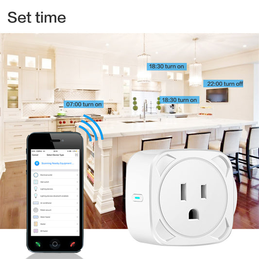 【ready stock】16A Electrification statistics Tuya smart socket WiFi American standard socket voice control WiFi smart socket