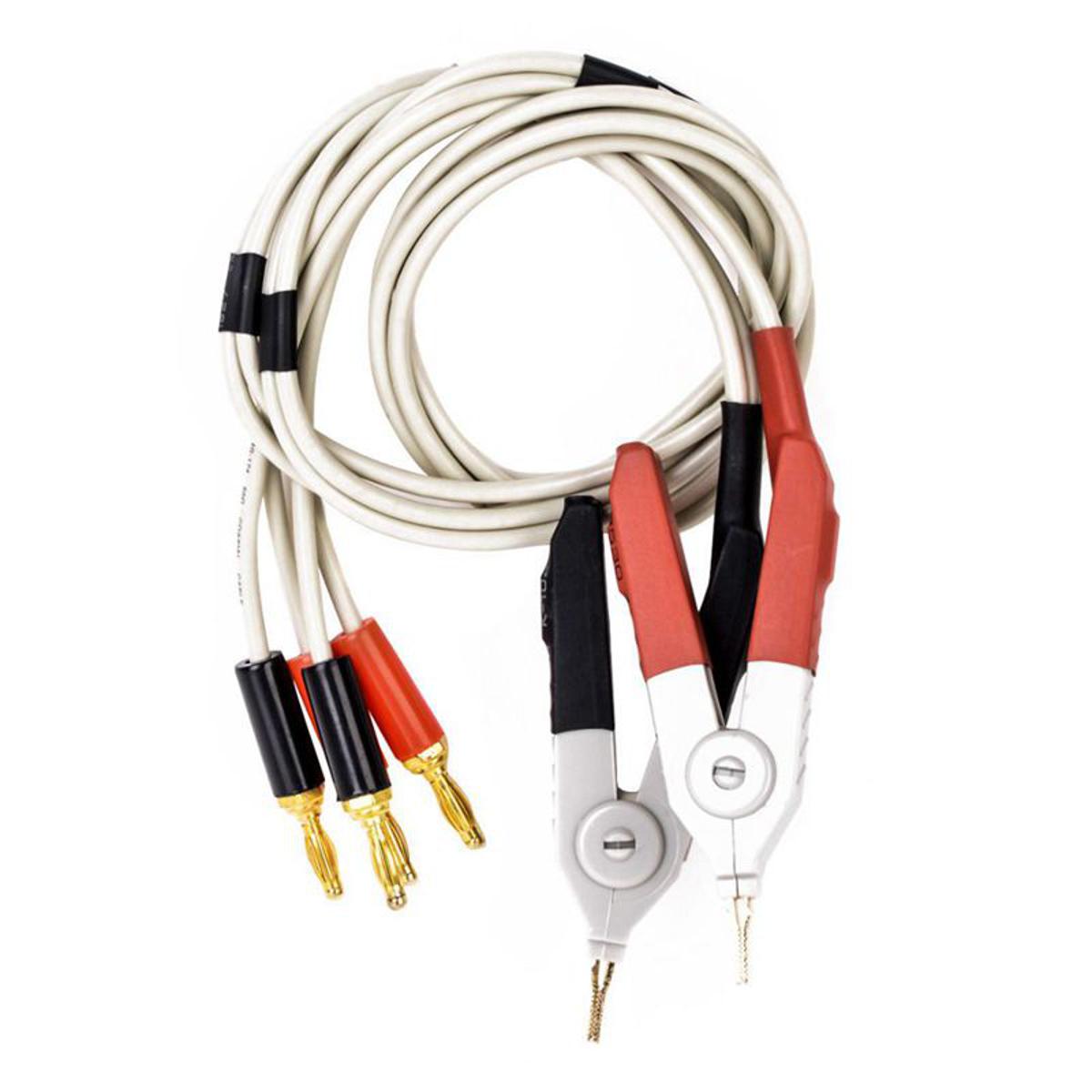 1 pair insulated banana plug clips cable Low Resistance LCR Clip Probe Leads Test Meter Terminal Kelvin