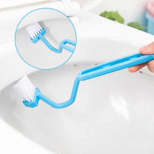 【HOT】 Portable Toilet Brush S-Shaped Kitchen Corner Deep Cleaning Brush Long Handle Toilet Edge Cleaning Brush Home Cleaning Tools