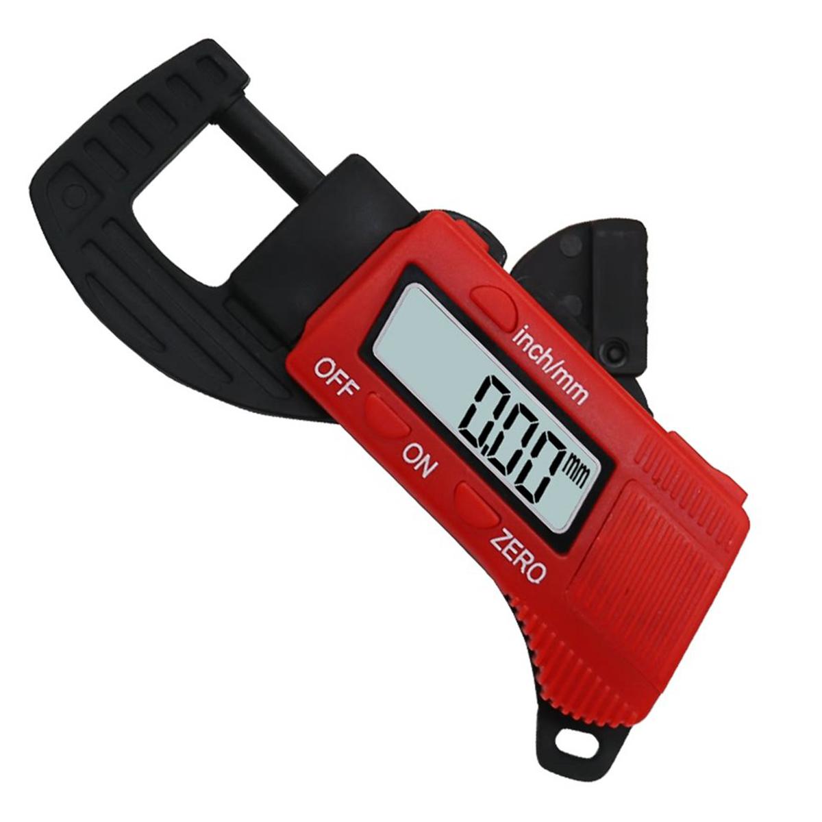 0-12.7mm Caliper Carbon Fiber Composites Digital Thickness Caliper Micrometer Gauge Blue/Red Measurement Tool - red