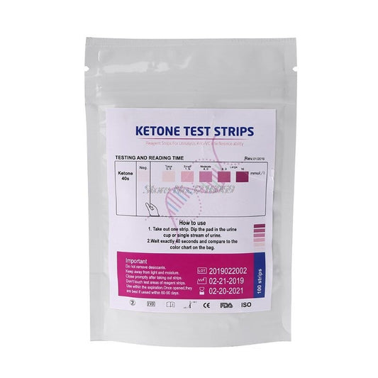 1 Set 100pcs URS-1K Test Strips Ketone Reagent Testing Urine Anti-vc Urinalysis Home Ketosis Tests Analysis Professional Fast Te