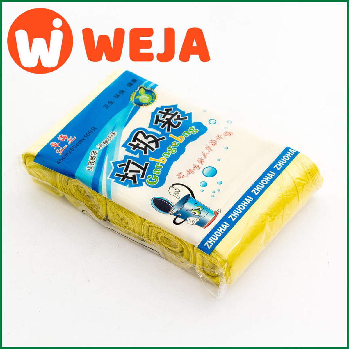 【WEJA】Large new material thickened flat mouth garbage bag color point-off hotel household garbage bag 5 rolls a pack