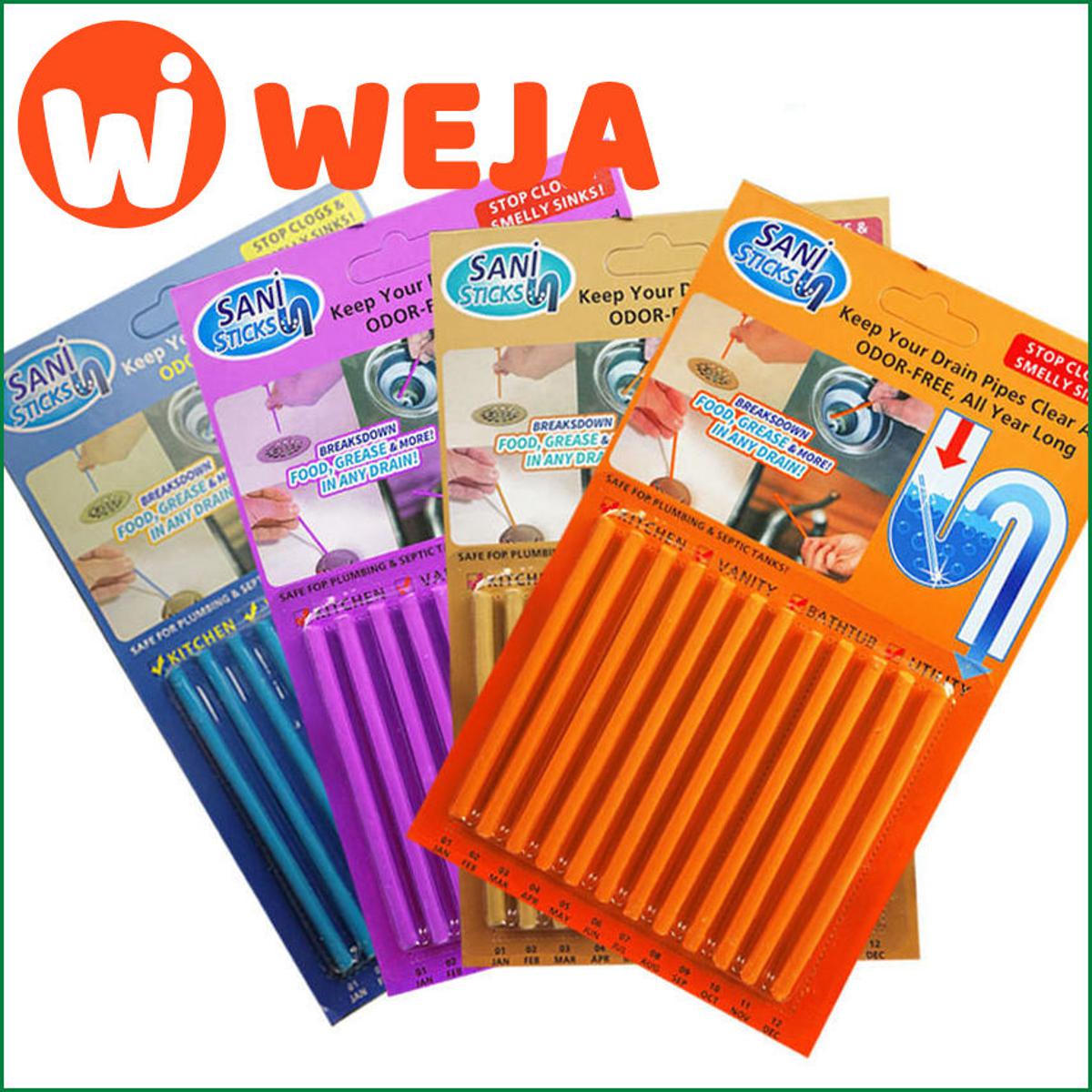 【WEJA】12/set universal Pipe cleaner stick powerful sink & drain cleaner rod Oil Decontamination Kitchen Toilet Bathtub  Accessories